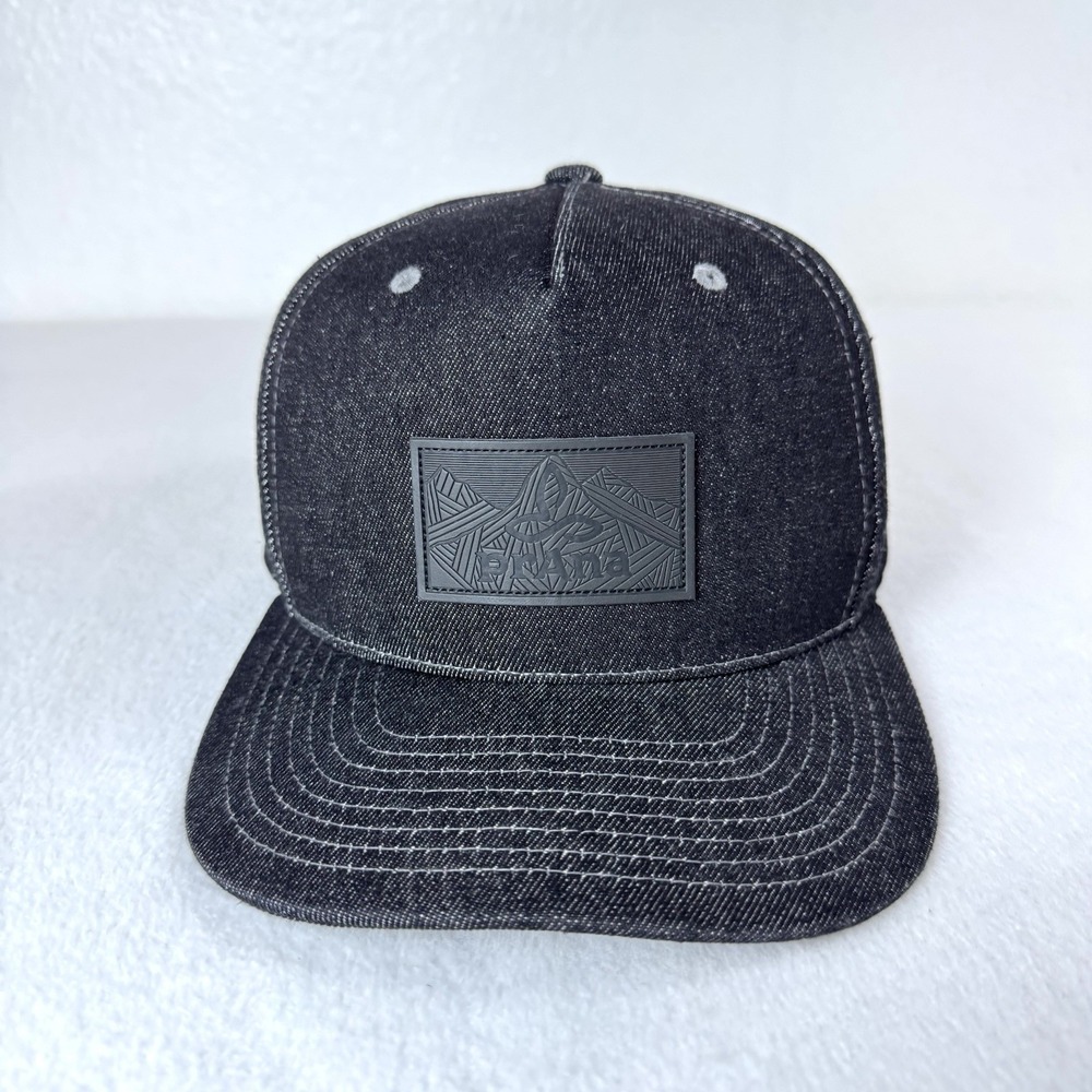 Prana Kendal Ball Cap Charcoal Denim SnapBack Hat Adjustable Cotton Patch Front